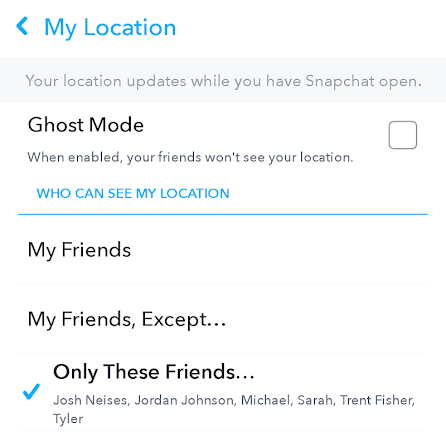 Change Snapchat Settings image 9 - snapchat-ghost-mode-location