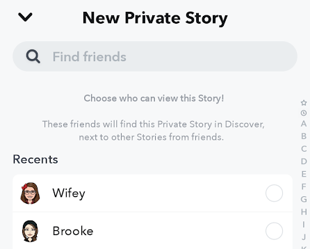 Names For Private Stories On Snapchat