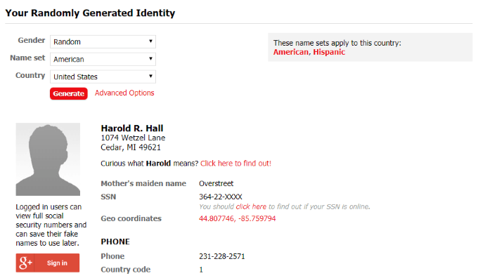 3 Best Websites To Help You Create a Fake Identity image 2 - fake-name-generator