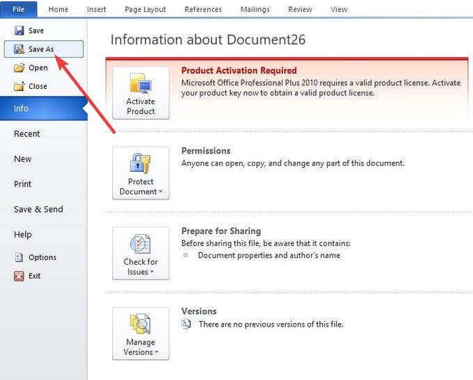 How To Set Password For Ms Word Document