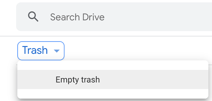 google drive says full but empty