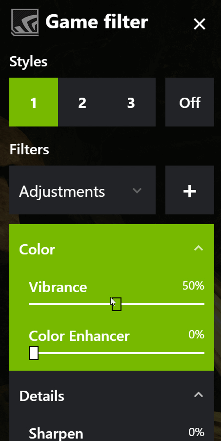 nvidia geforce filters