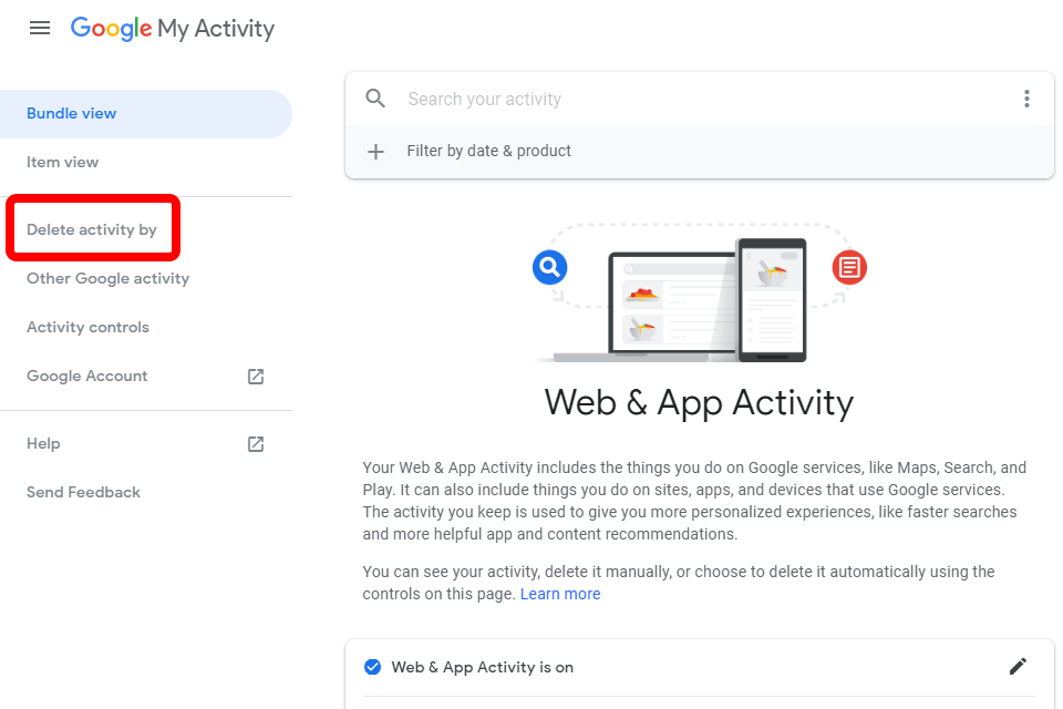 How To Delete Your Google Account Data image 5 - google-web-app-activity