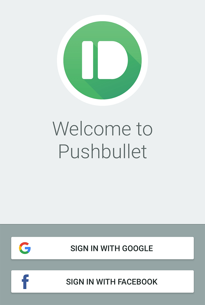 Use Pushbullet To Access Android Notifications On Computer image - sign-in-pushbullet