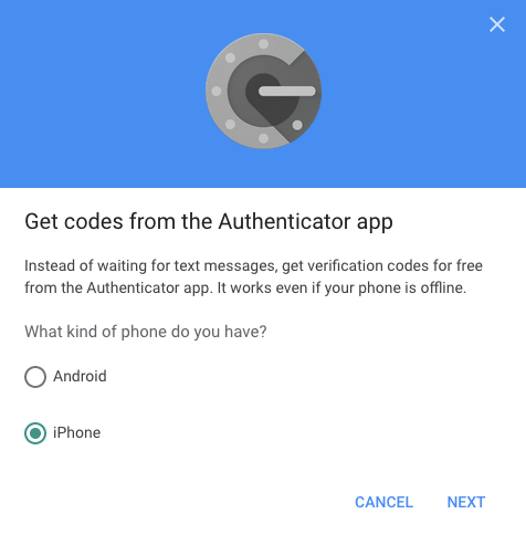 facebook google authenticator backup code