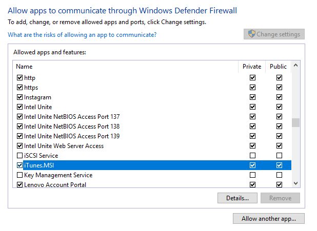 How To Fix Connection Related Issues image 3 - allow-itunes-firewall