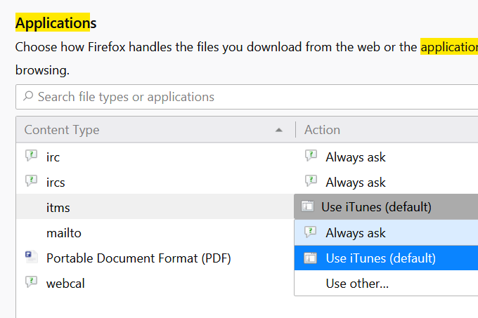 Why Do iOS Links Open Automatically? image 3 - firefox-application-handlers