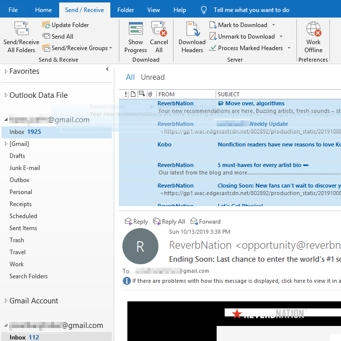 importing gmail to outlook