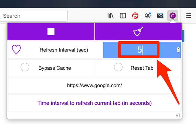 make firefox refresh page automatically