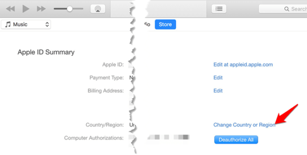 How to Switch iTunes App Store Account to Another Country