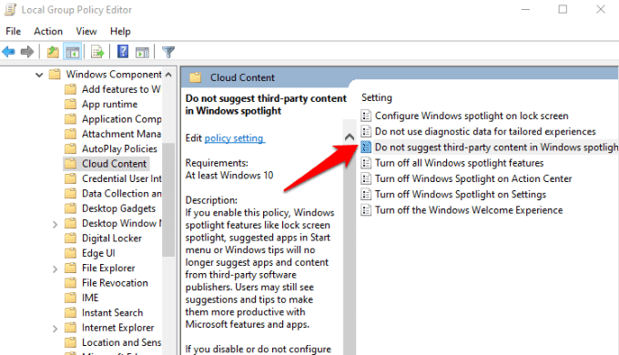 Disassociate Lock Screen Picture With Edge image 4 - block-internet-explorer-edge-automatically-opening-group-policy-editor-do-not-suggest-third-party-content-in-windows