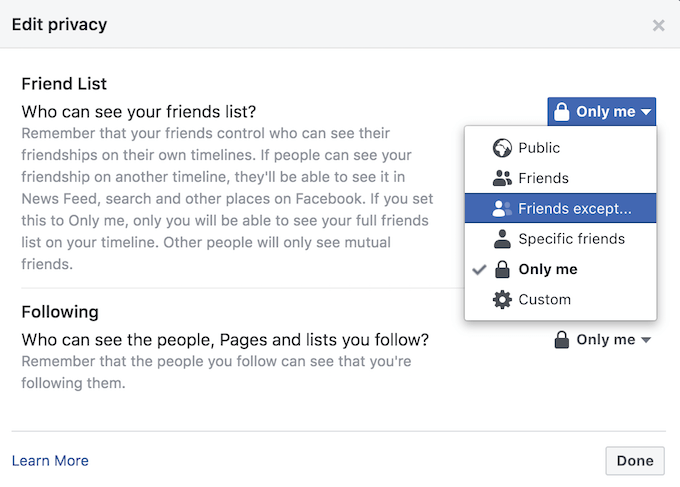 How to Hide Friends List on Facebook From Certain People