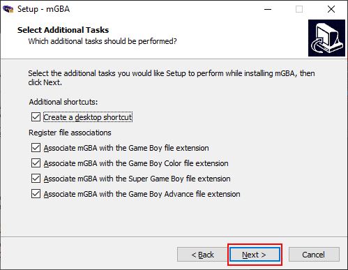 Installing The mGBA Emulator image 4 - mGBA-Setup-Additional