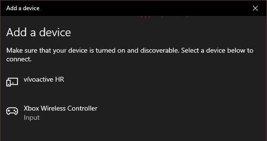 Connecting a (Bluetooth) Xbox Controller To a Windows PC image 6 - Xbox-Detected