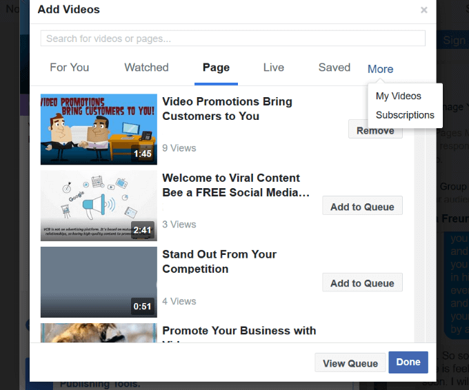 Launch a Facebook Watch Party image 2 - choose-video