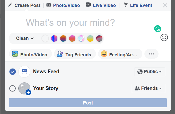 How to Livestream on Facebook From Your Computer image 2 - create-new-post