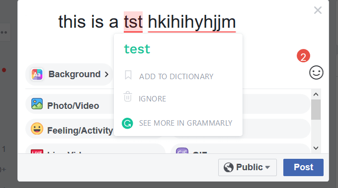 Use The Grammarly App To Check Facebook Posts image 2 - facebook