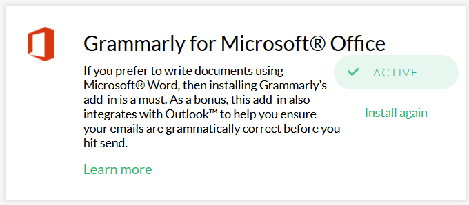 How To Use The Microsoft Grammarly App Add-In image 3 - office-add-in