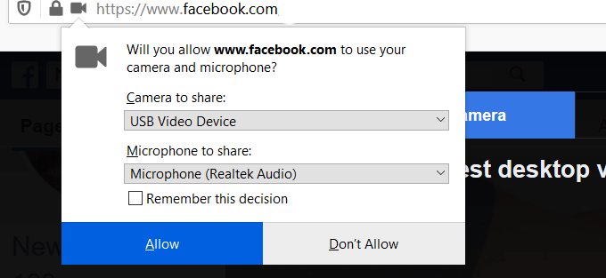 How to Livestream on Facebook From Your Computer image - pop-up