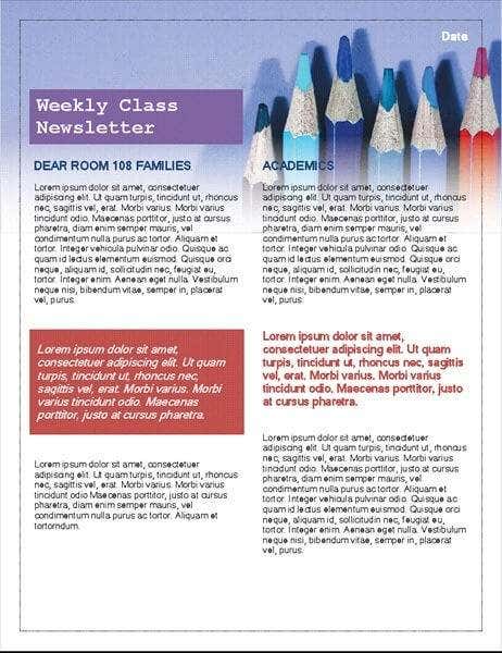 Class Newsletter – MS Office Templates image - Class-Newsletter