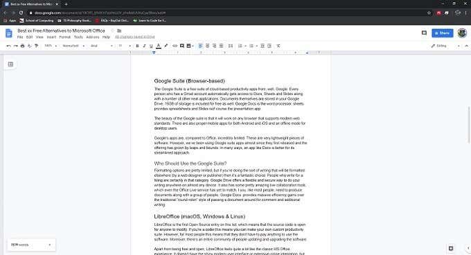 Google Suite (Browser-Based) image - Gdocs