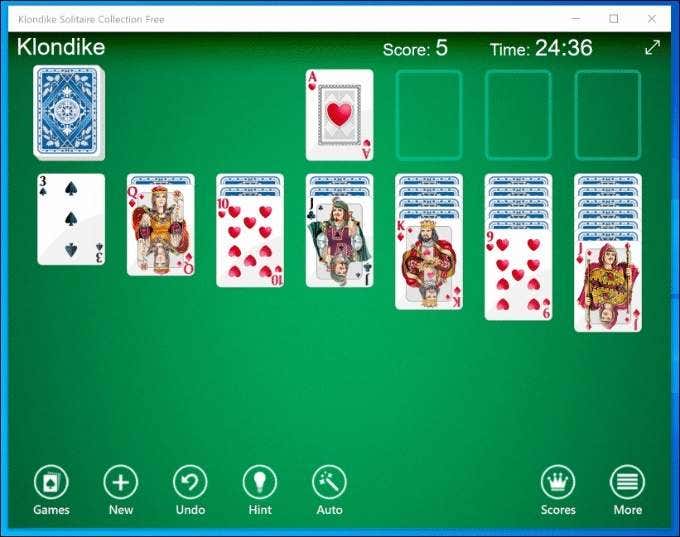 klondike microsoft solitaire games for windows 8