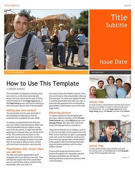 Newsletter – MS Office Templates image - Newsletter