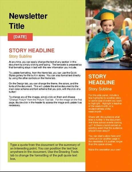 School Newsletter – MS Office Templates image - School-Newsletter