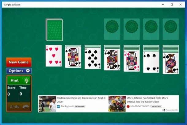 microsoft solitaire collection keyboard shortcuts