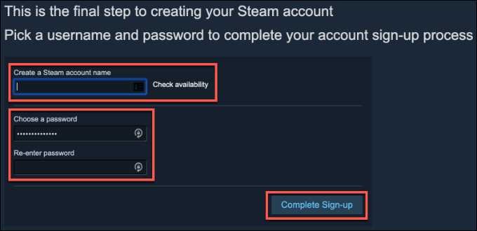 Setting Up and Installing Steam image 3 - Steam-Finish-Account-Creation