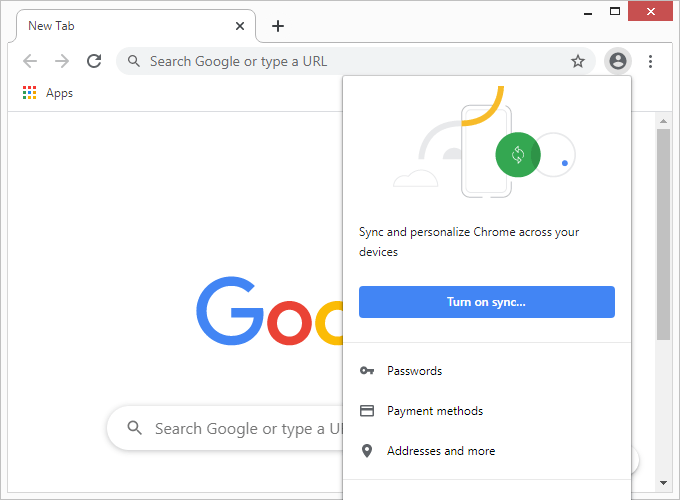 google chrome sign in