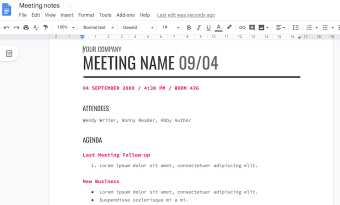 Free Meeting Note Templates In Google Docs, Google Sheets