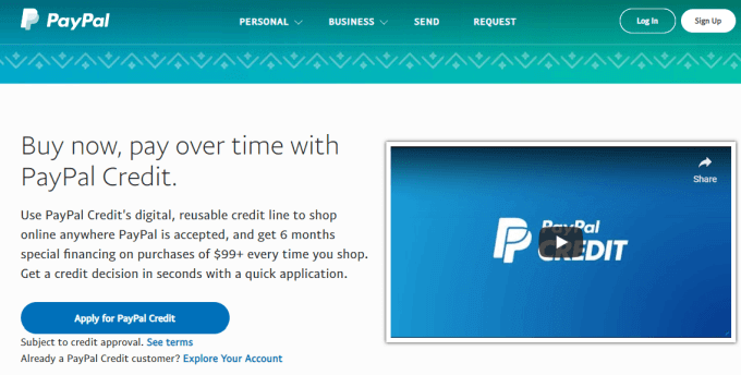 What Is a PayPal Credit Account? image - paypal-credit-application