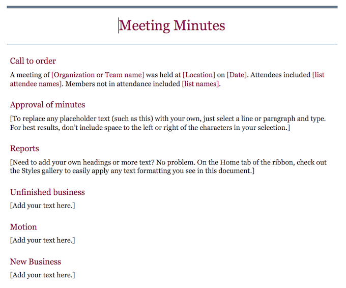 Ms Word Minutes Template from www.online-tech-tips.com