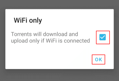 Installing a BitTorrent Client on Android image 3 - Flud-Wifi-Use-Checkbox.