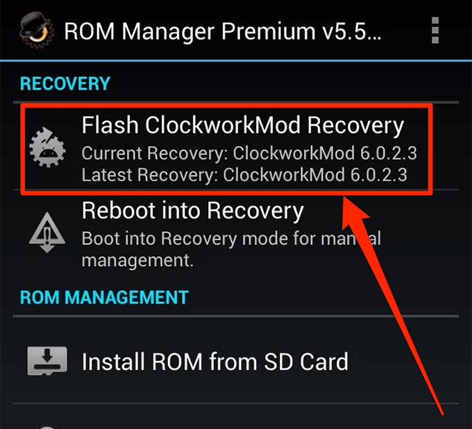 cwm recovery zip flash no pc