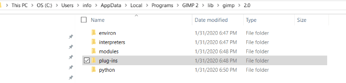 Installing GIMP Plugins Manually image 3 - plugins-folder