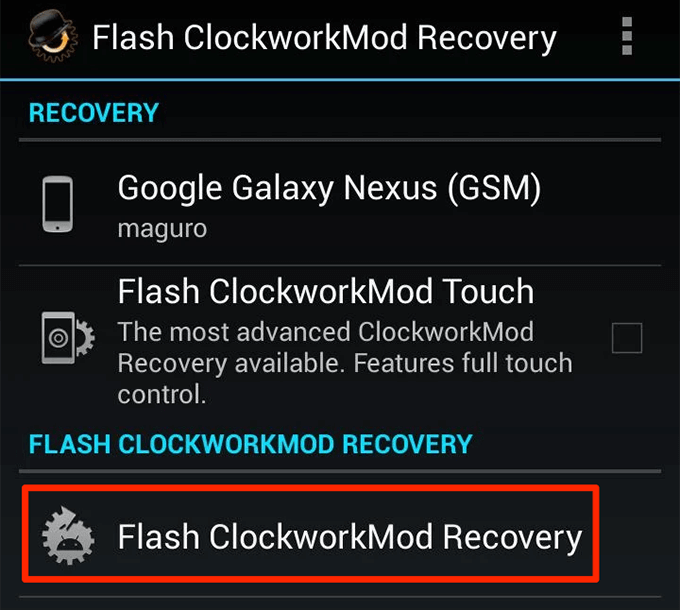 cwm recovery zip flash no pc