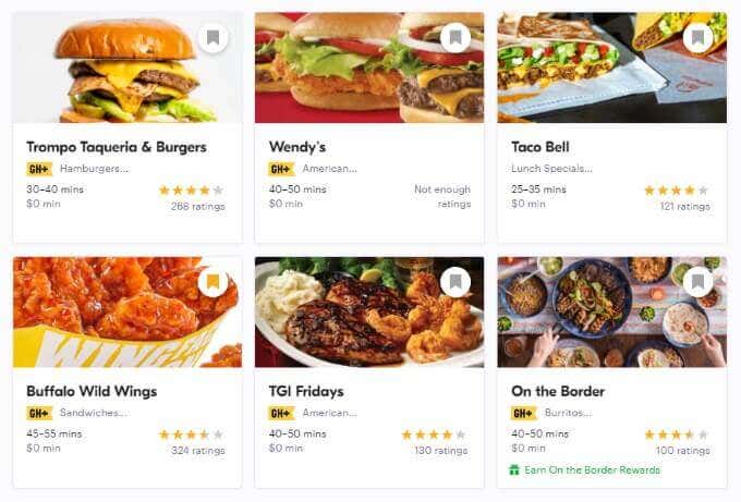 Grubhub vs. DoorDash: Availability image - grubhub-restaurants