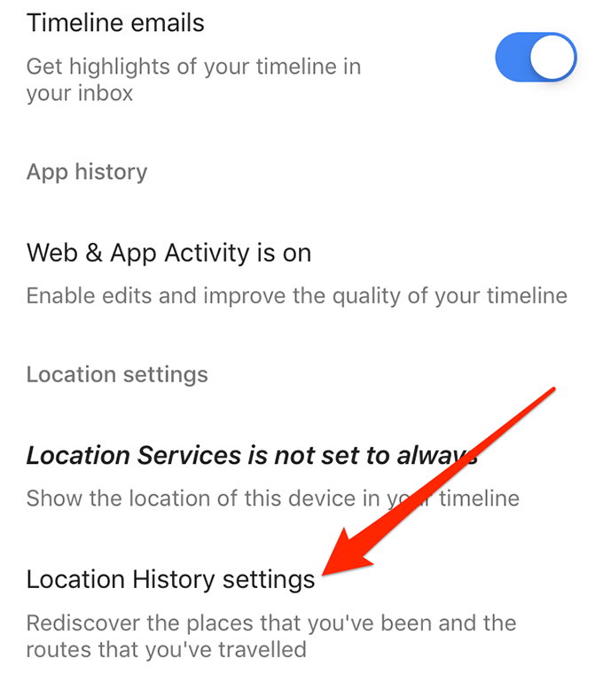 Enable/Disable Google Maps Location History image 12 - location-history-settings-iphone