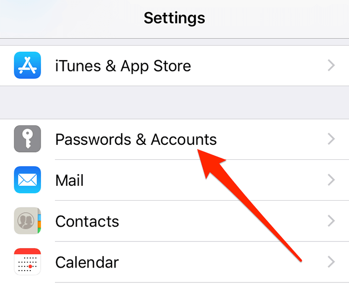 Re-Add Your Google Account To Your iPhone image - passwords-accounts-1