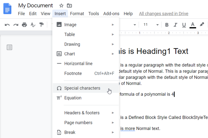 shortcut to paragraph symbol on keyboard in google docs