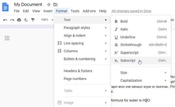 How To Do Subscript & Superscript in Google Docs