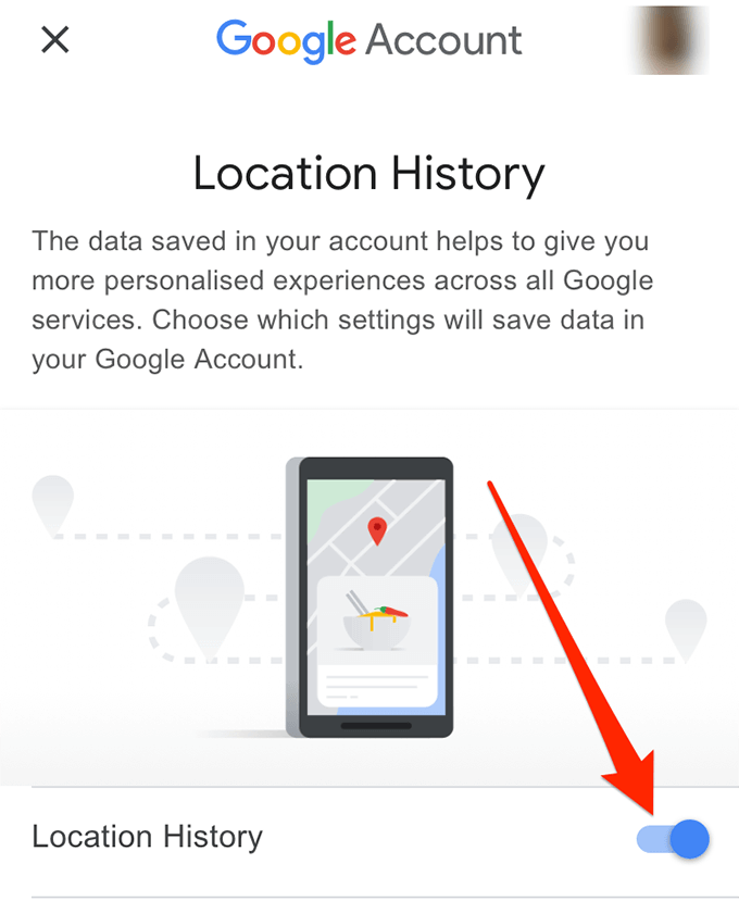 Enable/Disable Google Maps Location History image 13 - toggle-history-iphone