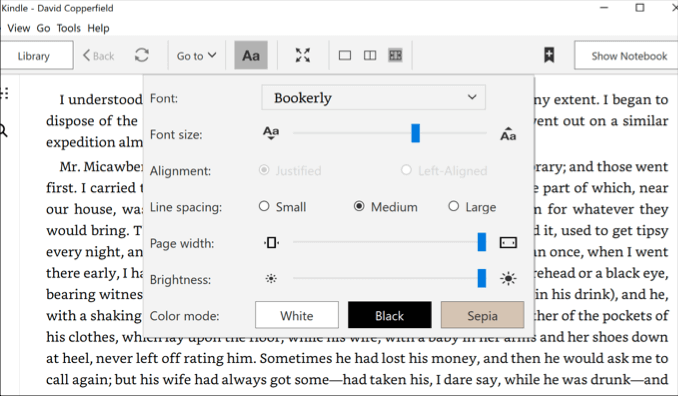 Kindle Desktop vs. Kindle Mobile vs. Kindle Devices image - Kindle-Desktop-Text-Size