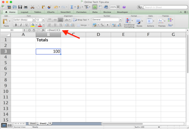 Link Cells Between Sheets And Workbooks In Excel 9605