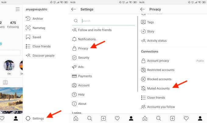 How To Mute Someone On Instagram image 3 - muted-accounts-list-instagram