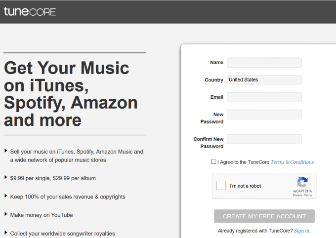 TuneCore image - sign-up-tunecore