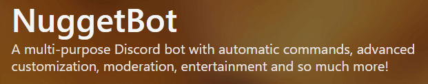 NuggetBot – A Multi-purpose Moderation Bot image - top-discord-bot-nugget-bot