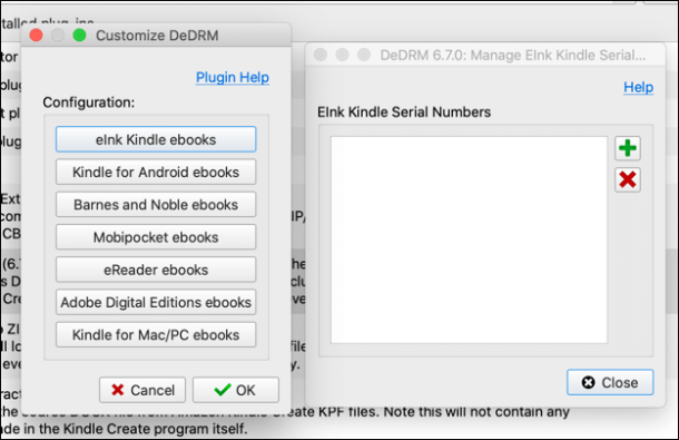 how to use the dedrm plugin for calibre